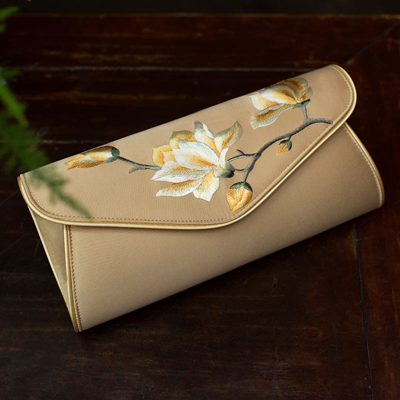 Luxury Suzhou Embroidery Evening Bag | Intricate Handmade Floral Motif