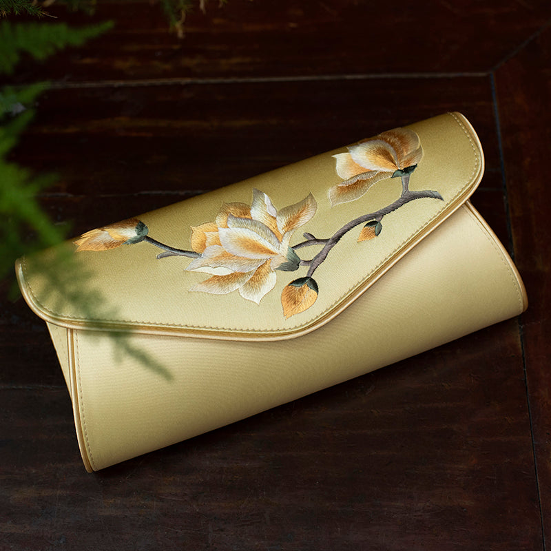 Luxury Suzhou Embroidery Evening Bag | Intricate Handmade Floral Motif