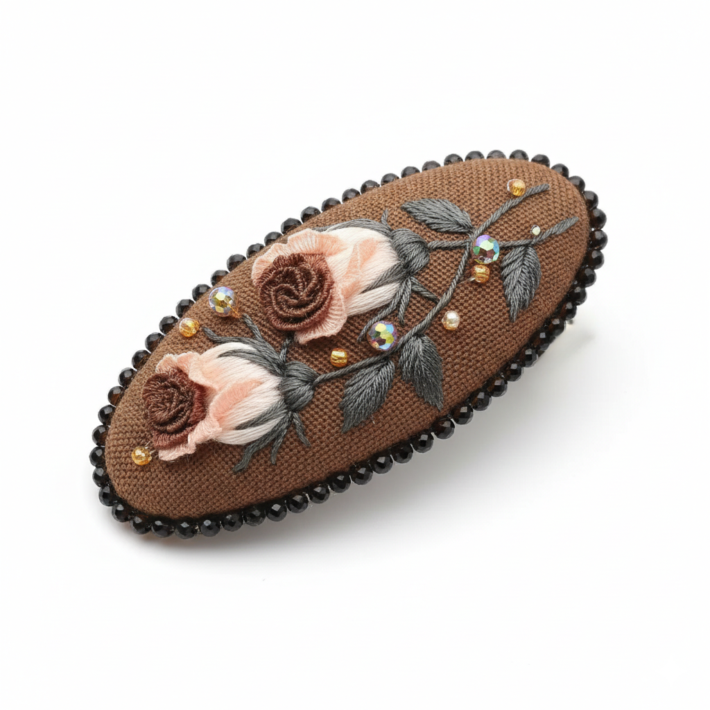 A gift for mom Effortless Chic: Minimalist 3D Rose Barrette for Work