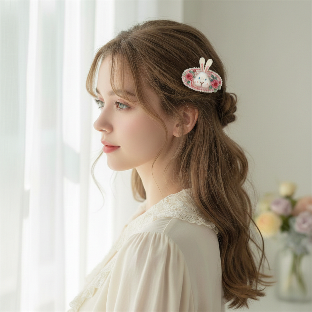 Kawaii handmade rabbit 3D hair clip, give her a surprise