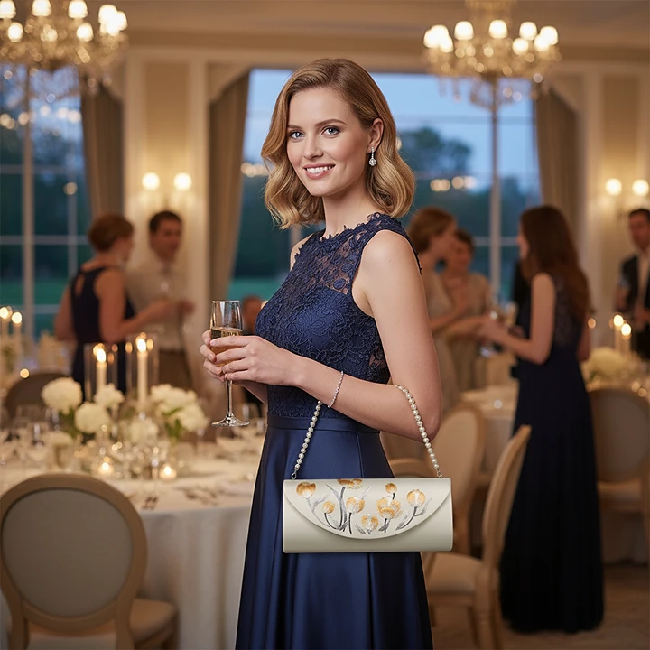 Heirloom-Grade Hand-Embroidered Clutch | Silk Brocade, Gift Ready