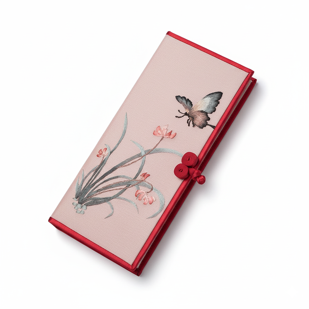 Elegant Embroidered Floral Clutch - Intricate Handmade Evening Bag