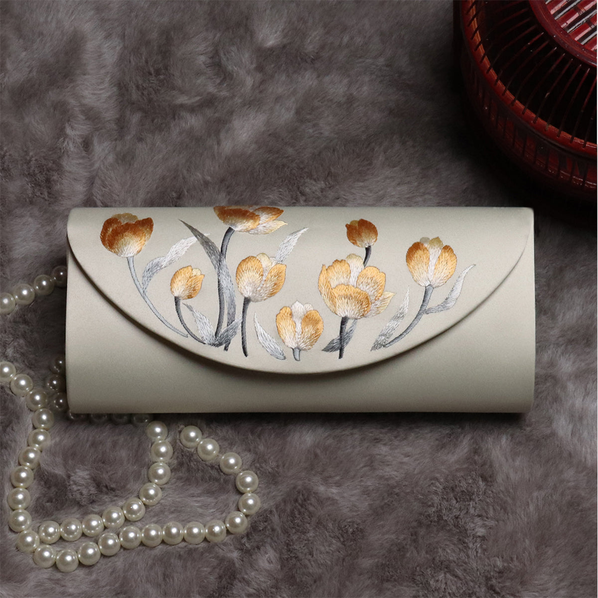 Heirloom-Grade Hand-Embroidered Clutch | Silk Brocade, Gift Ready